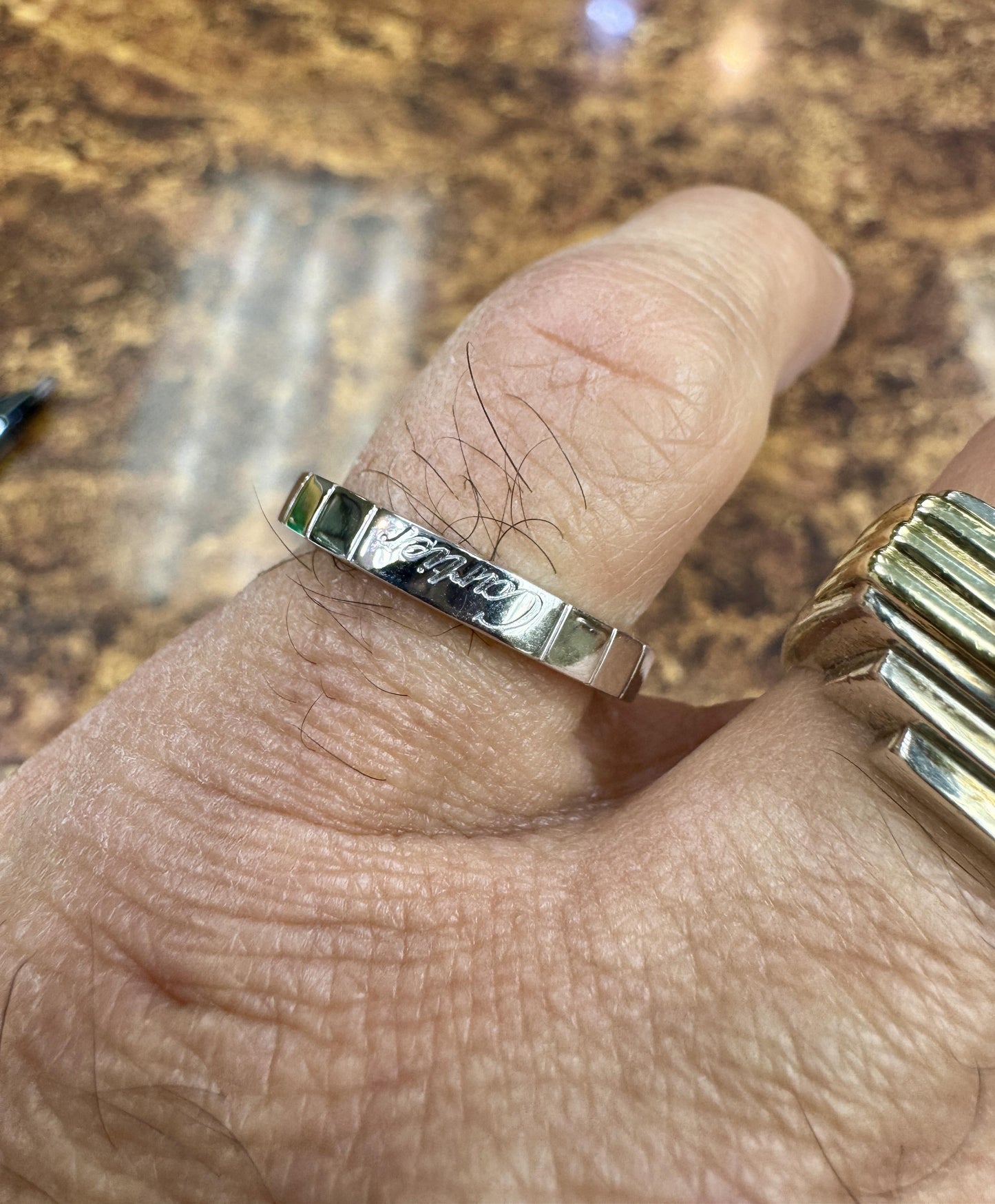 Cartier Lanieres 18k White Gold 3mm Wide Band Ring Size 52-US 6