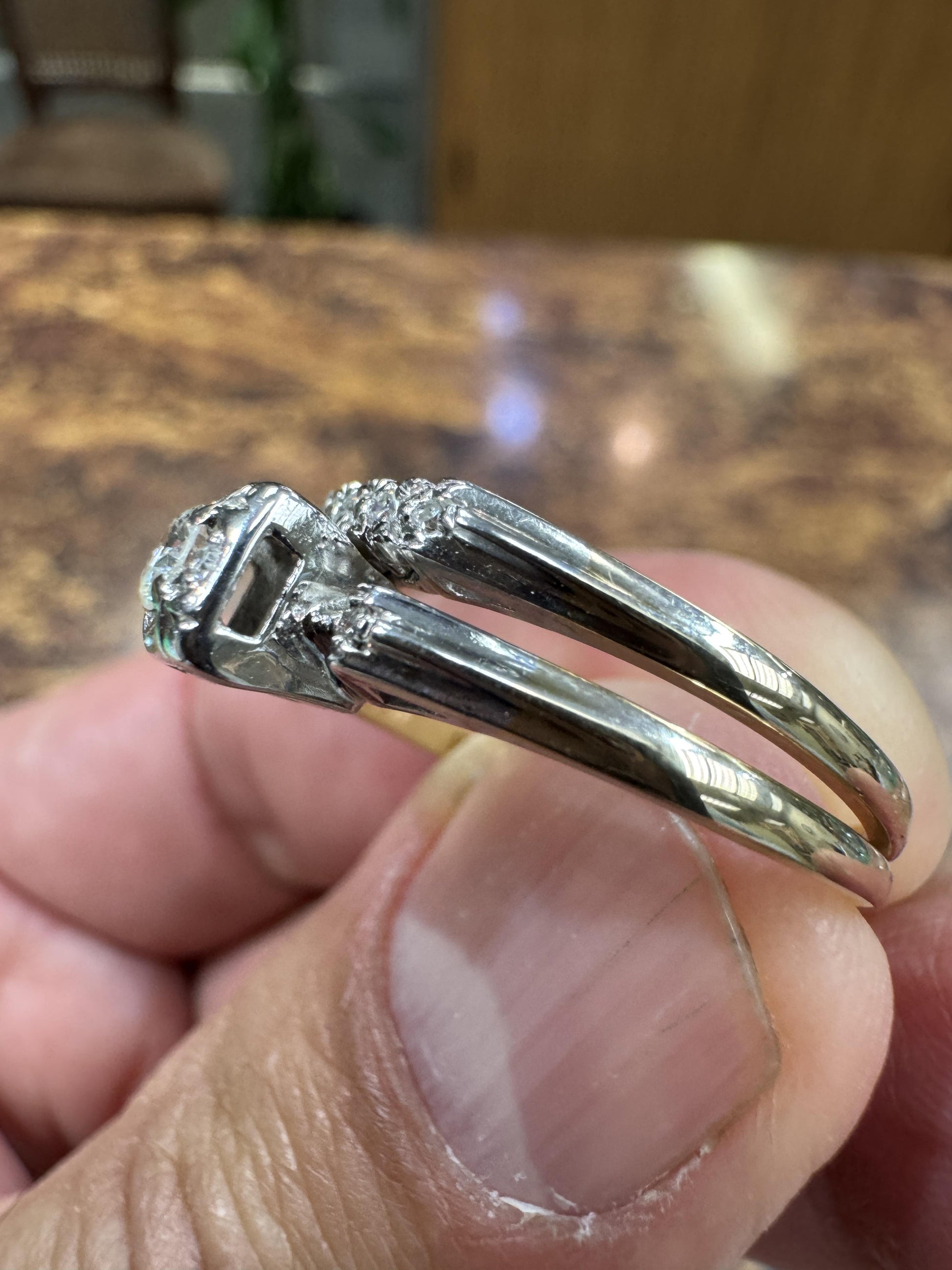 14k Gold Diamond Wedding Bang Set by Starfire Mid Century.