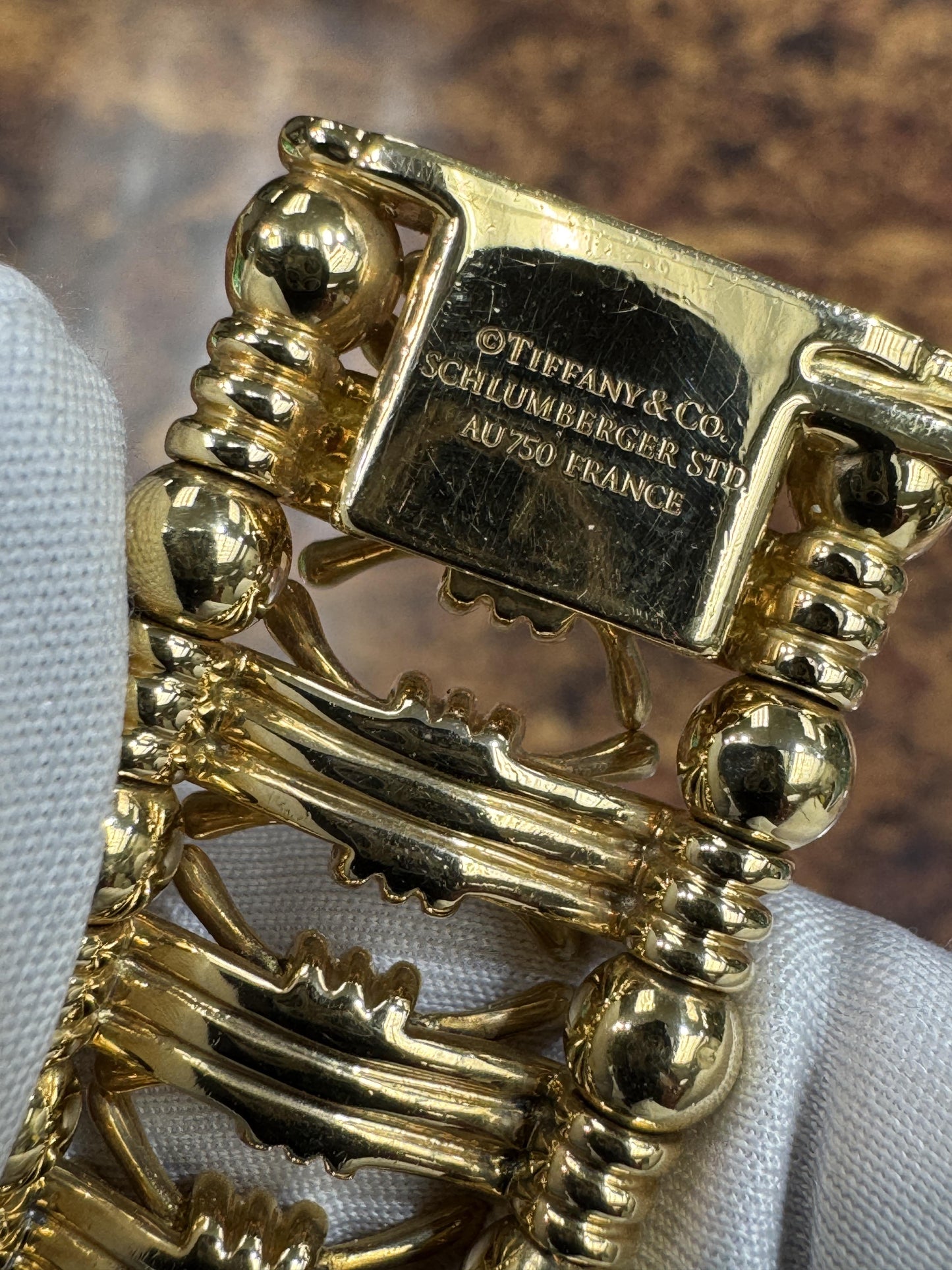 Tiffany Schlumberger 18k Fancy Link Wide Bracelet