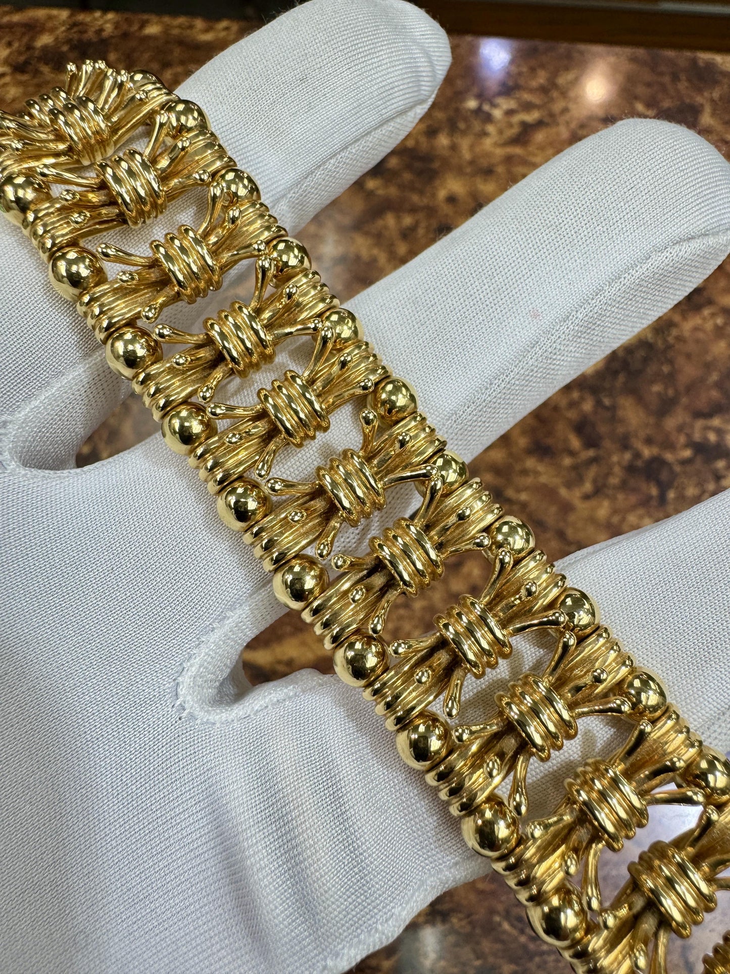 Tiffany Schlumberger 18k Fancy Link Wide Bracelet
