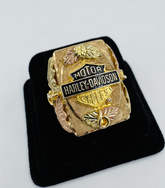 Vintage Harley Davidson Black Hills Gold Ring