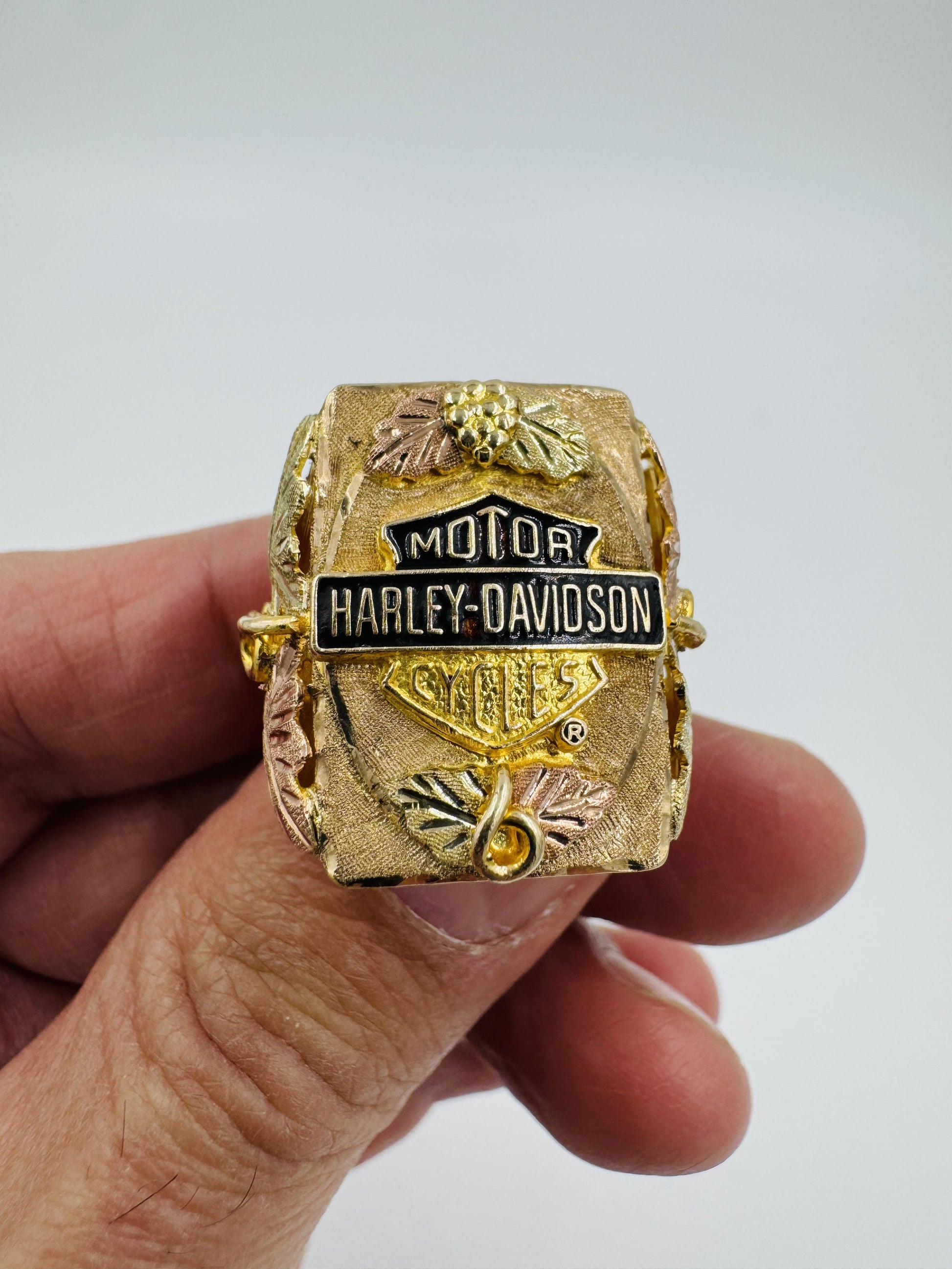 Vintage Harley Davidson Black Hills Gold Ring