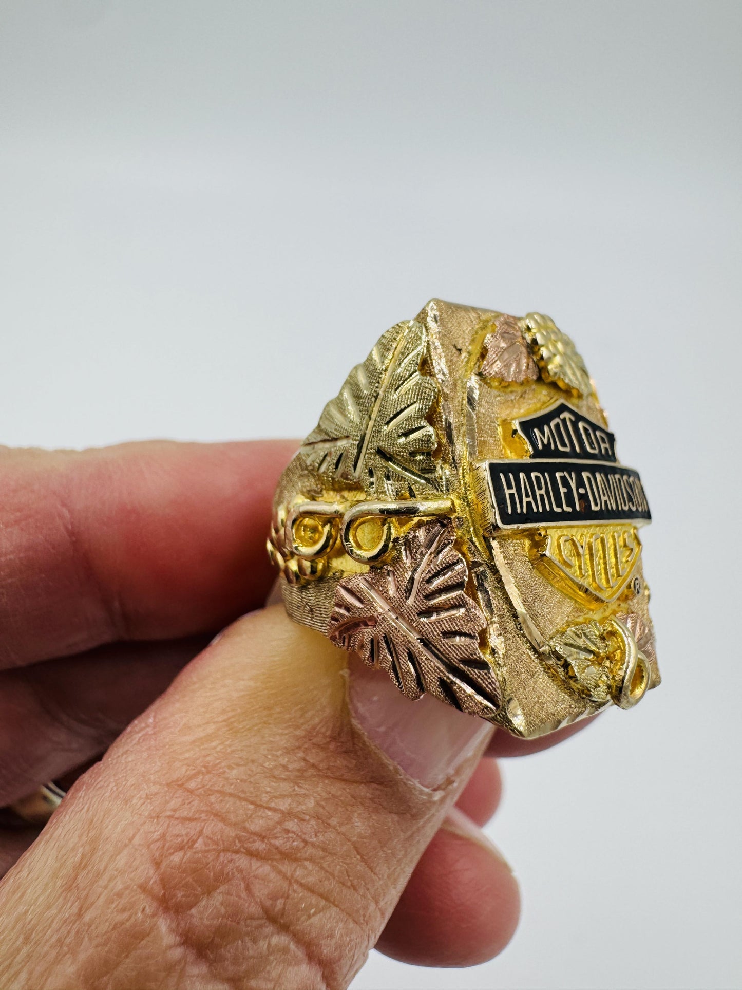 Vintage Harley Davidson Black Hills Gold Ring