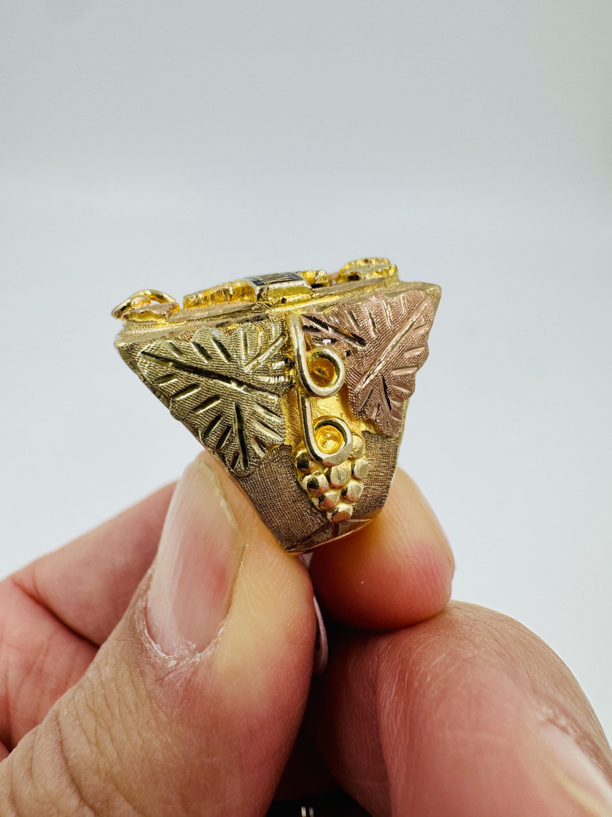 Vintage Harley Davidson Black Hills Gold Ring