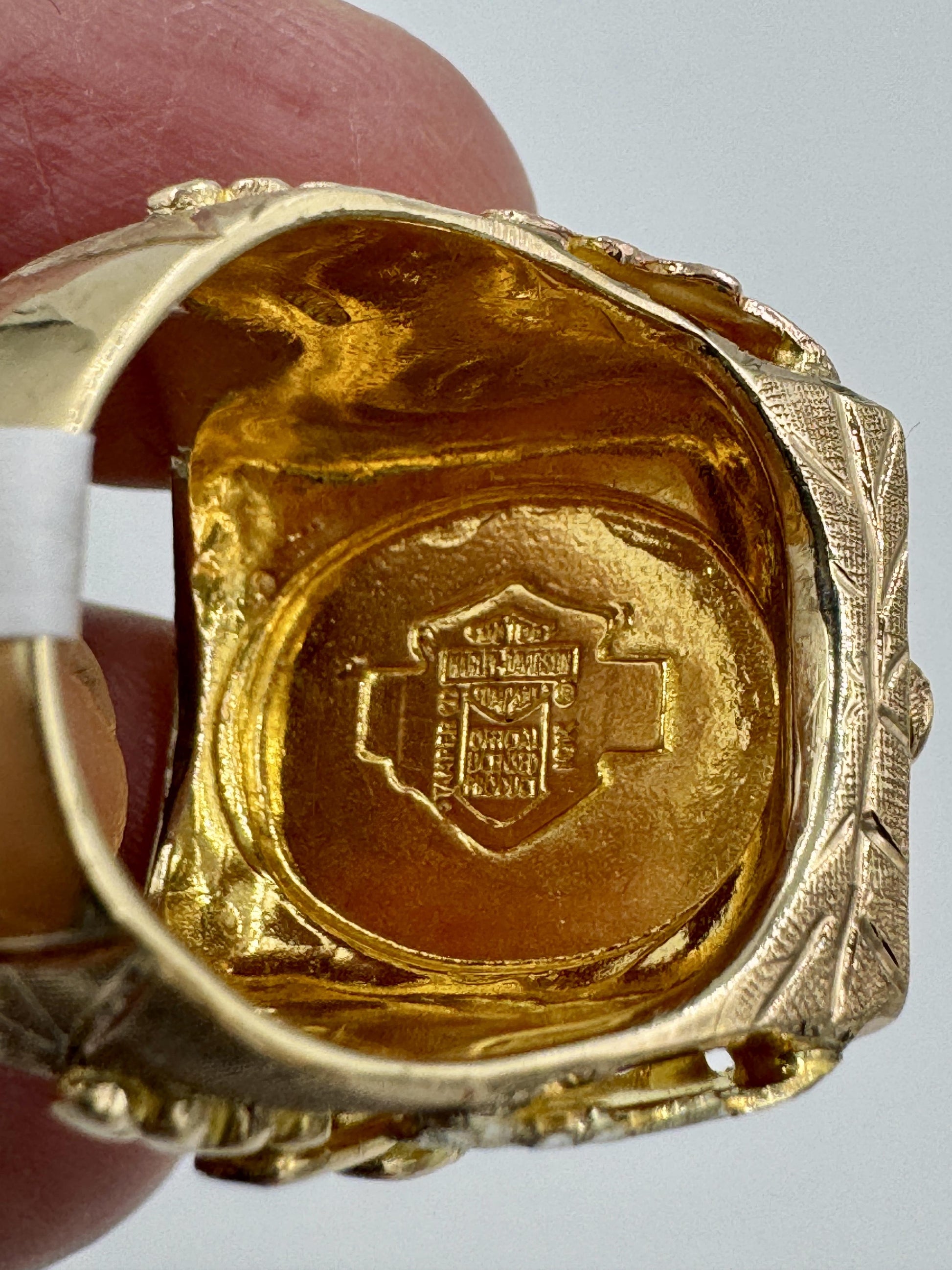 Vintage Harley Davidson Black Hills Gold Ring