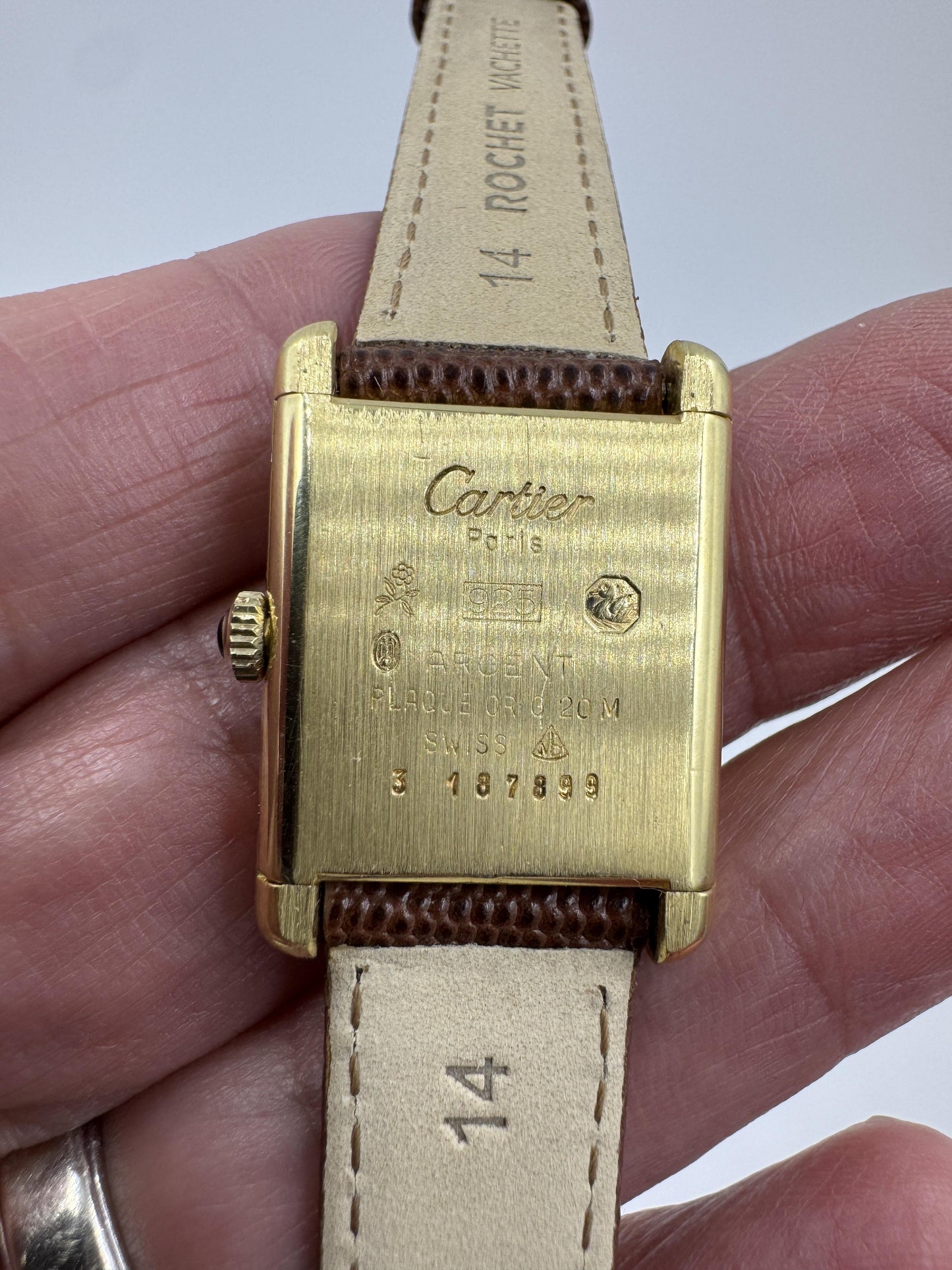 Vintage Cartier Tank Vermeil Manual Wind Watch