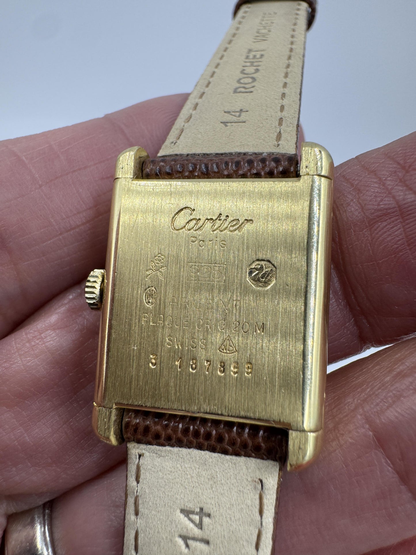 Vintage Cartier Tank Vermeil Manual Wind Watch
