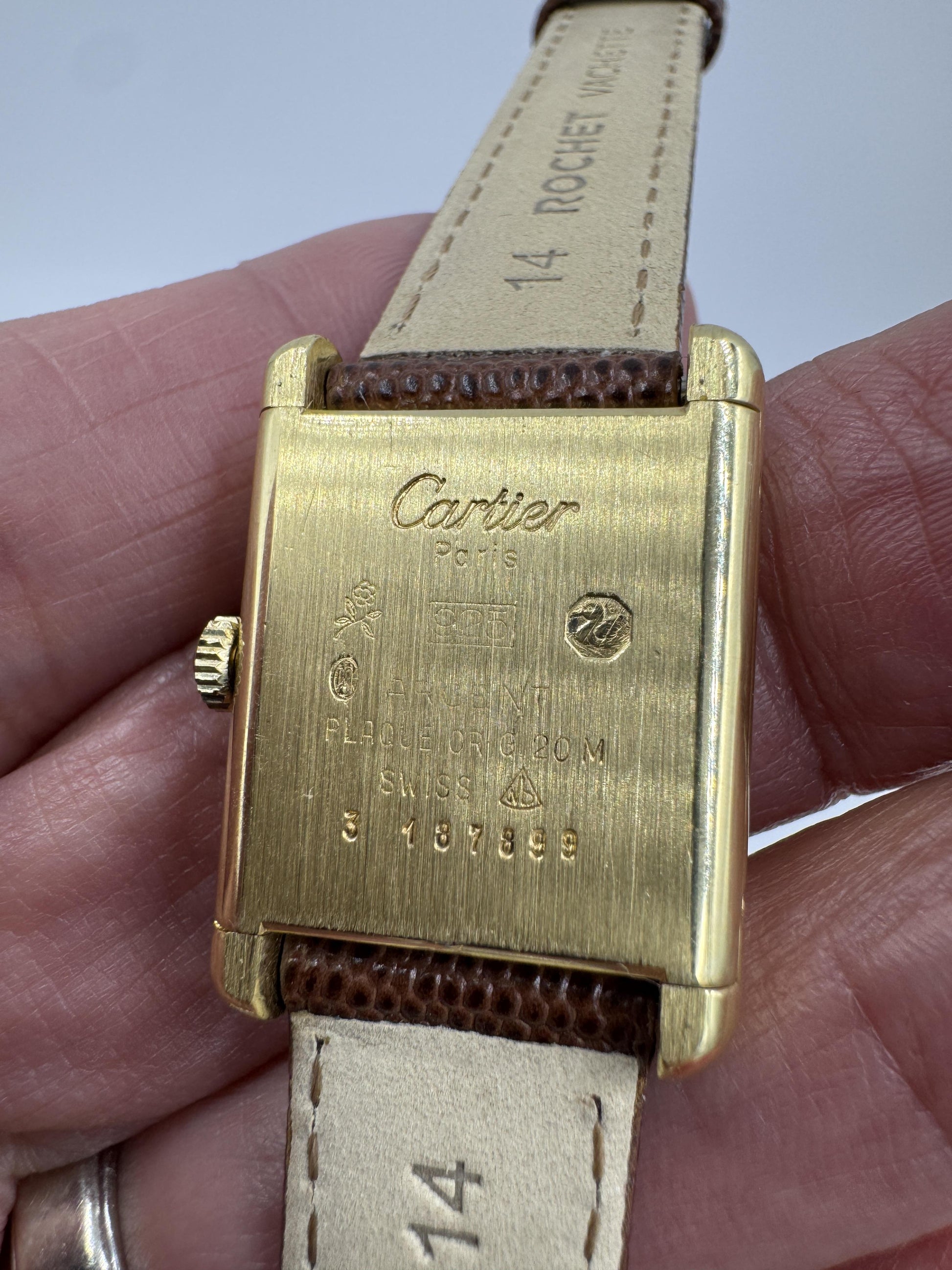 Vintage Cartier Tank Vermeil Manual Wind Watch