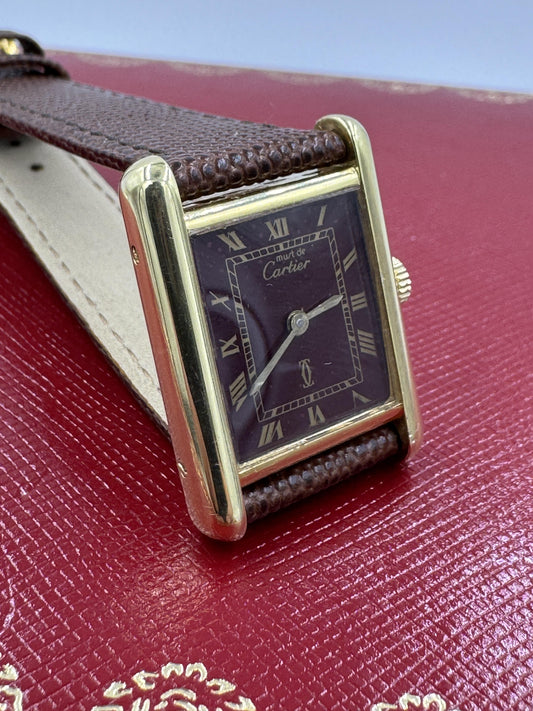 Vintage Cartier Tank Vermeil Manual Wind Watch