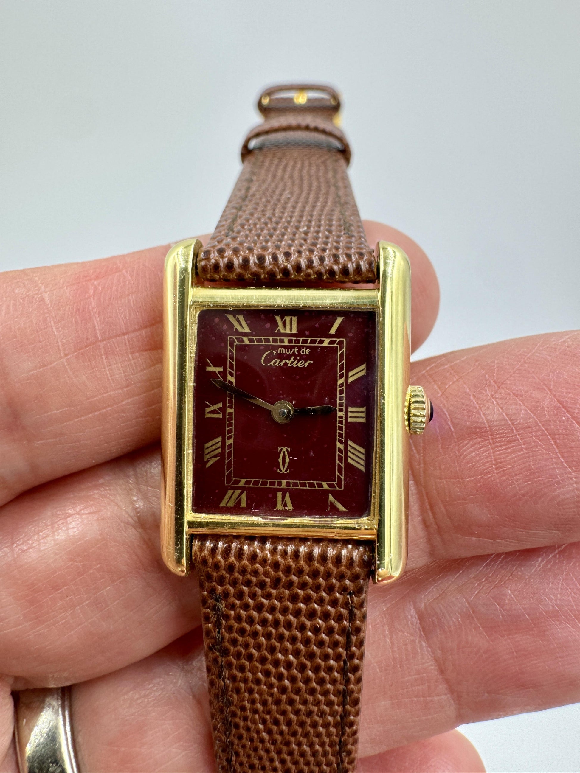 Vintage Cartier Tank Vermeil Manual Wind Watch