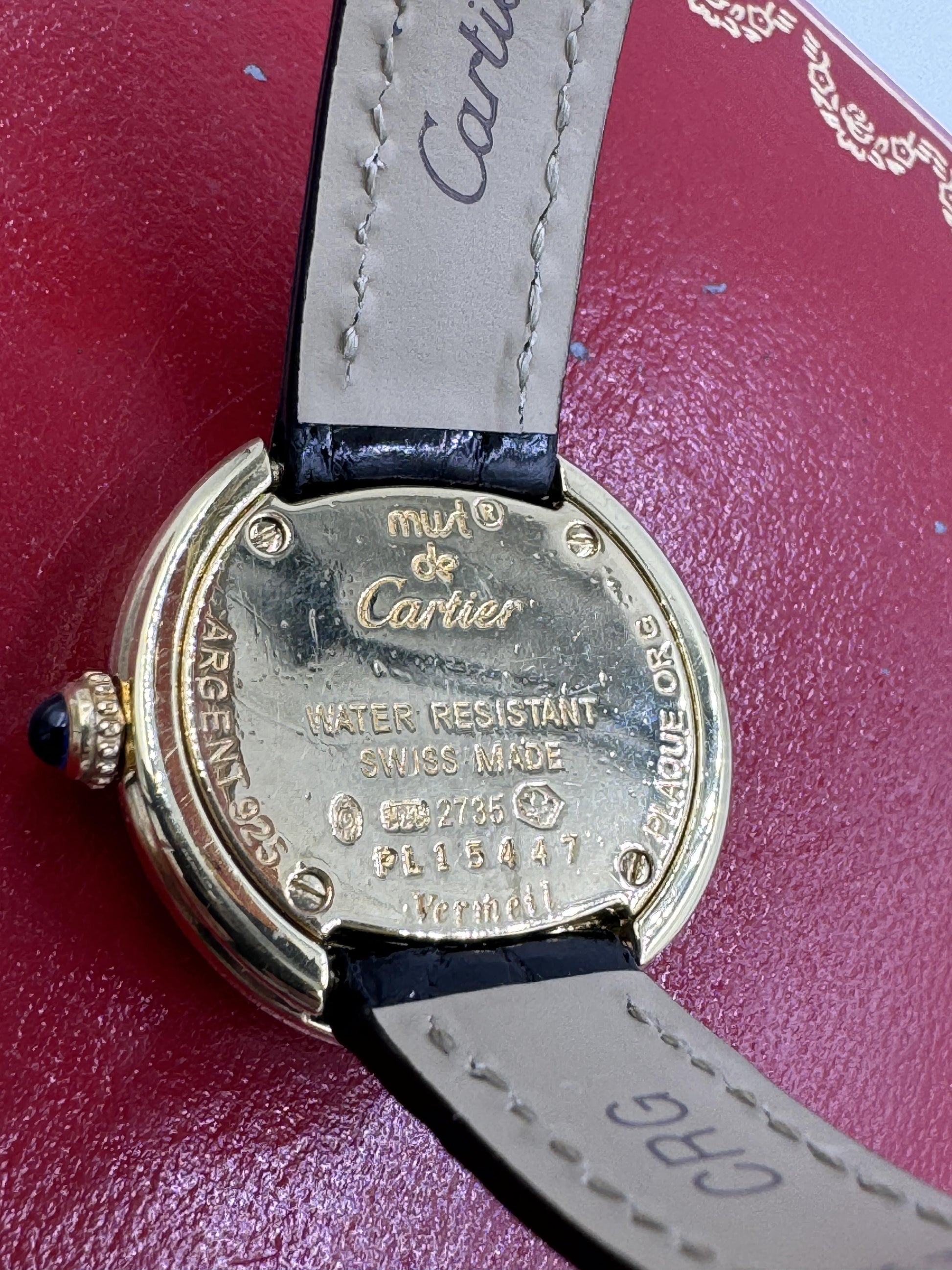 Cartier Must De Vermeil Trinity Watch Quartz Lady 27mm Argent 925