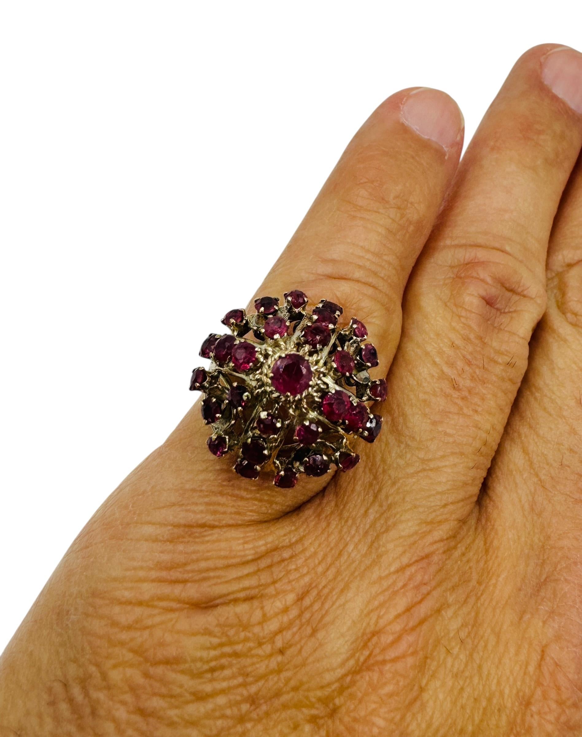 Vintage 14k Yellow Gold Princess Thai Ruby Dome ring