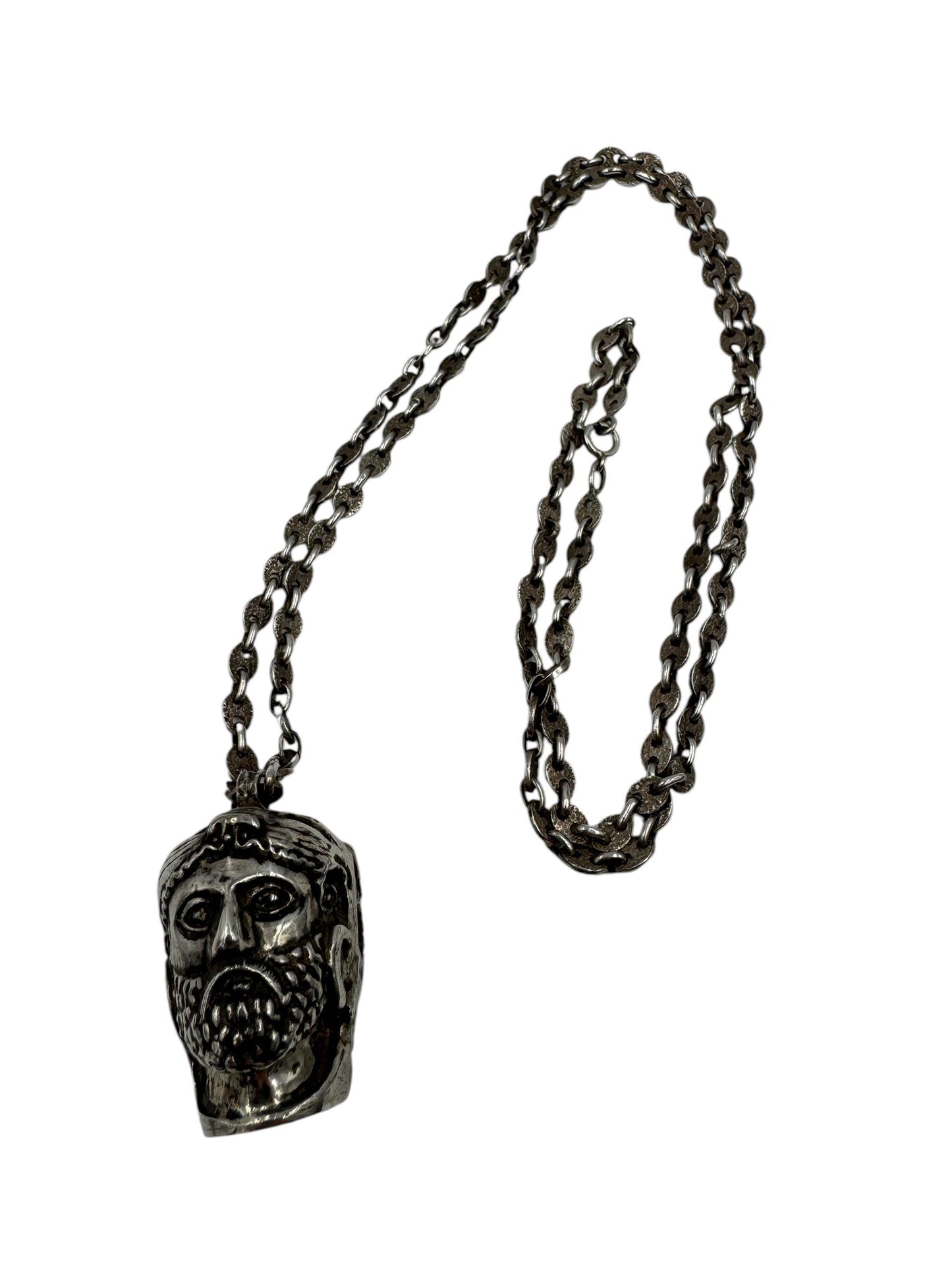 Zolotas Greece 950 Silver Pendant Necklace Greek Man