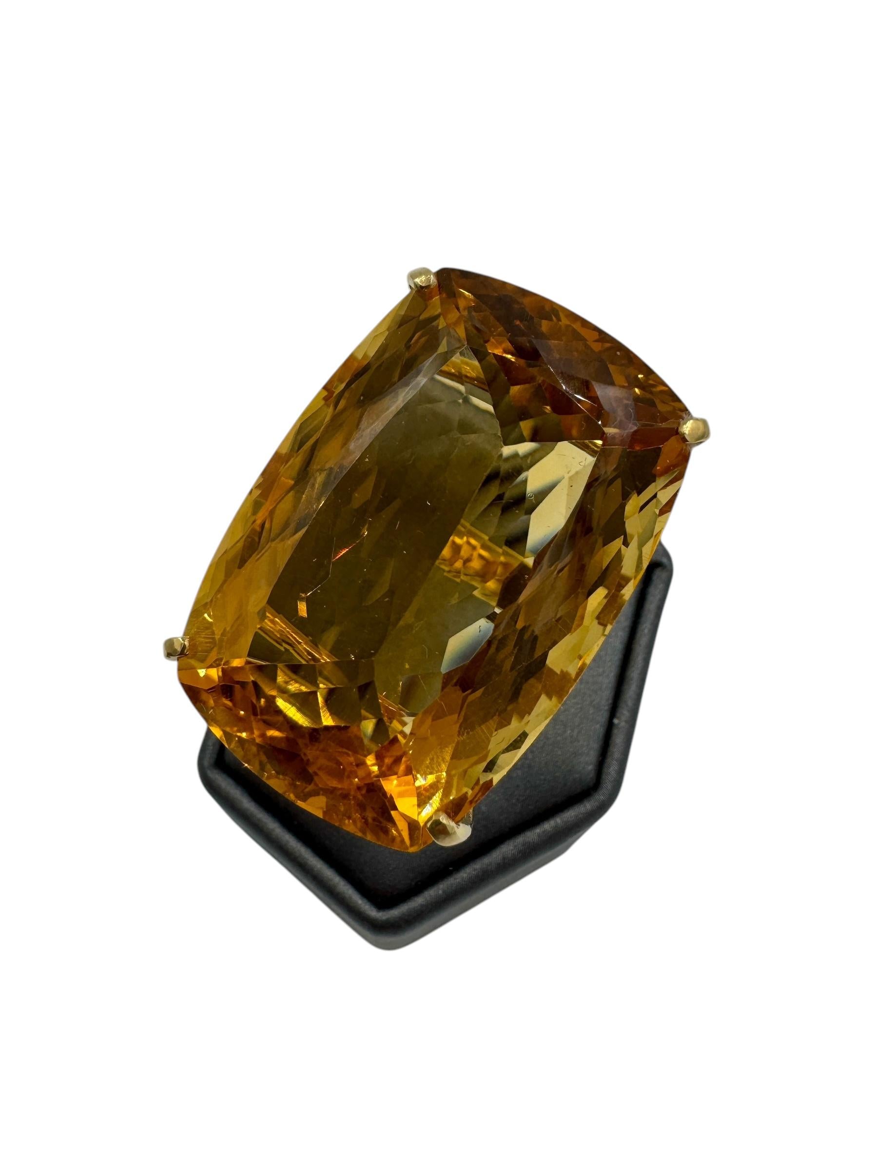 Massive 70cts Citrine 18k gold Cocktail Ring