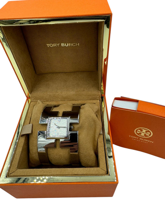 Tori Burch Sawyer Cuff Bangle Watch with Box and books