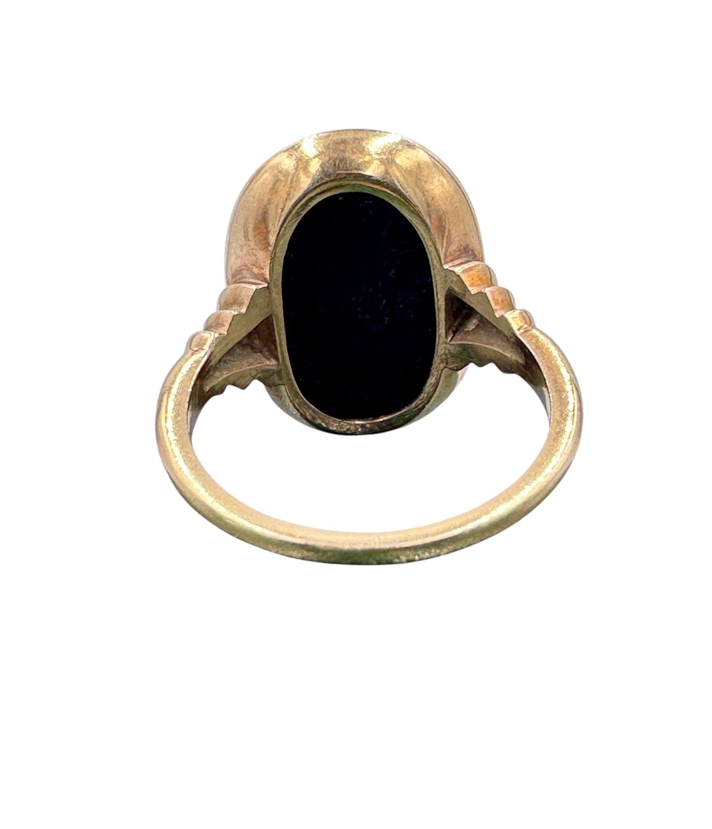 Vintage 14k Yellow Gold Bloodstone Oval Ring