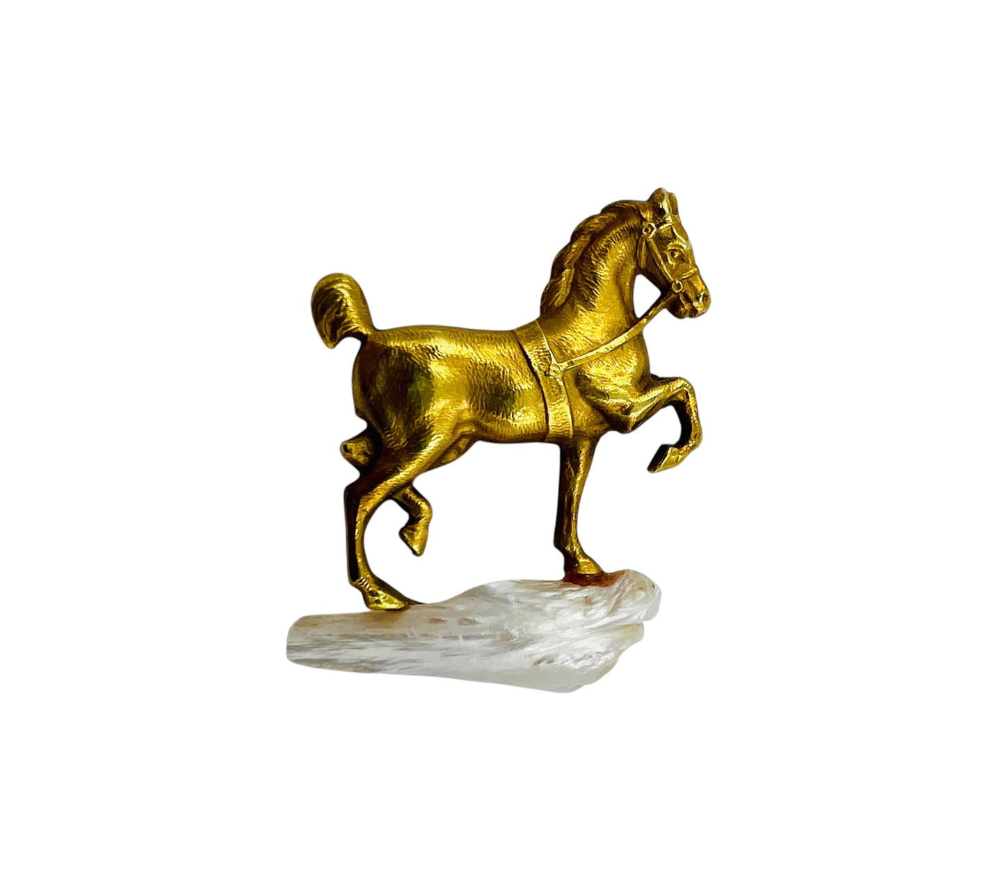 Art Nouveau Yellow Gold Horse On A Pearl Rock Brooch Circa 1900