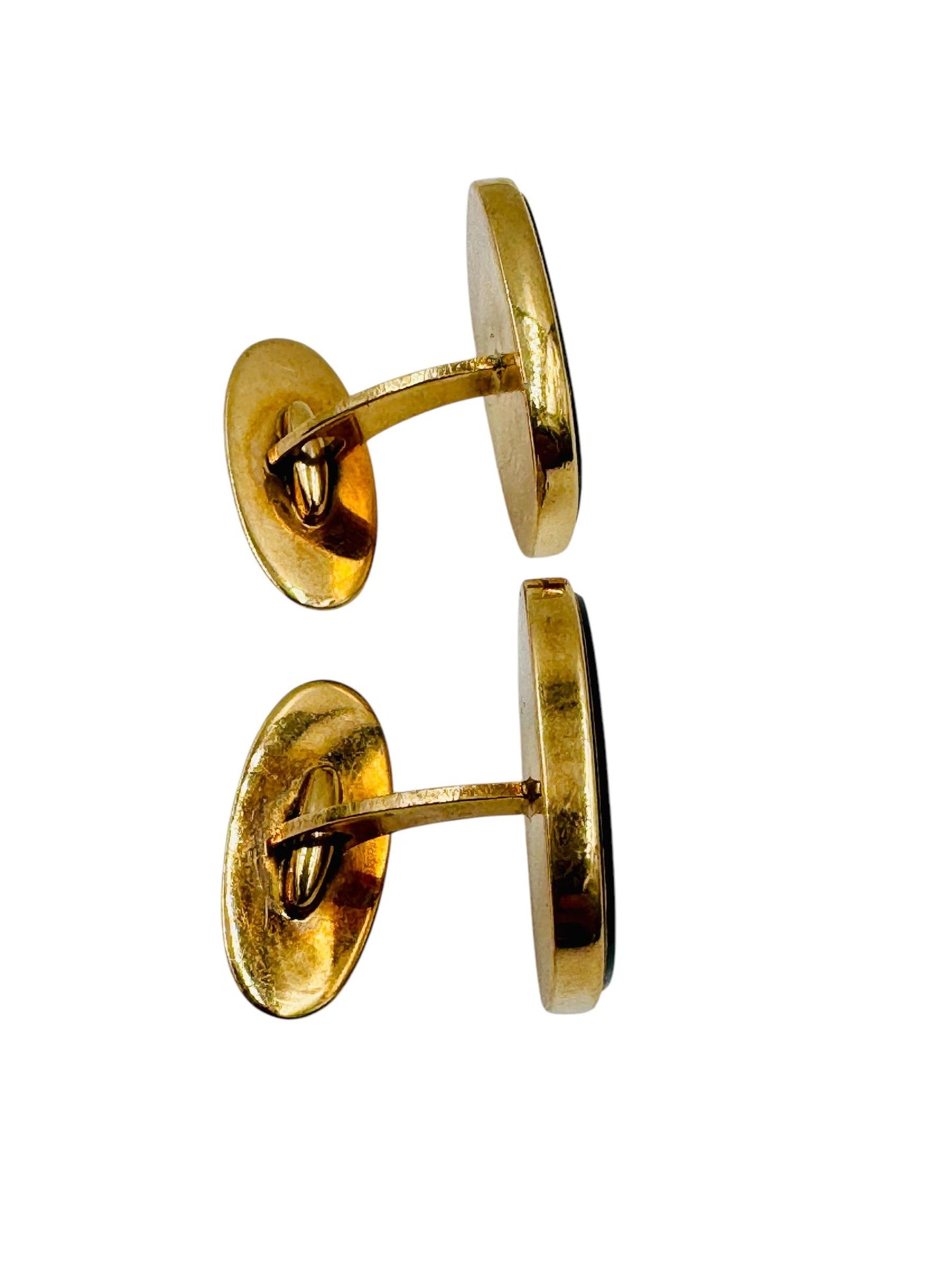 Art Deco 14k Gold Austrian Bloodstone Cufflinks