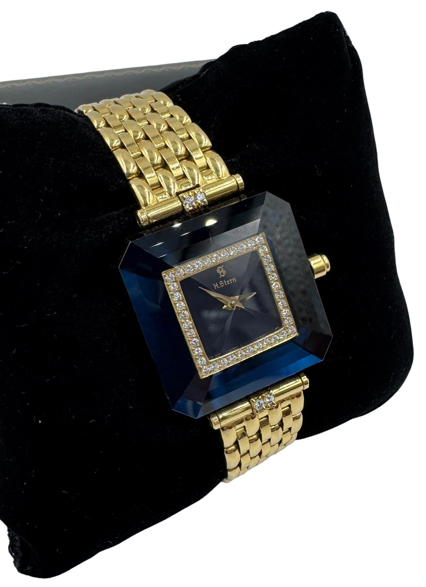 H. Stern 18k Gold Blue Sapphire and Diamond Watch