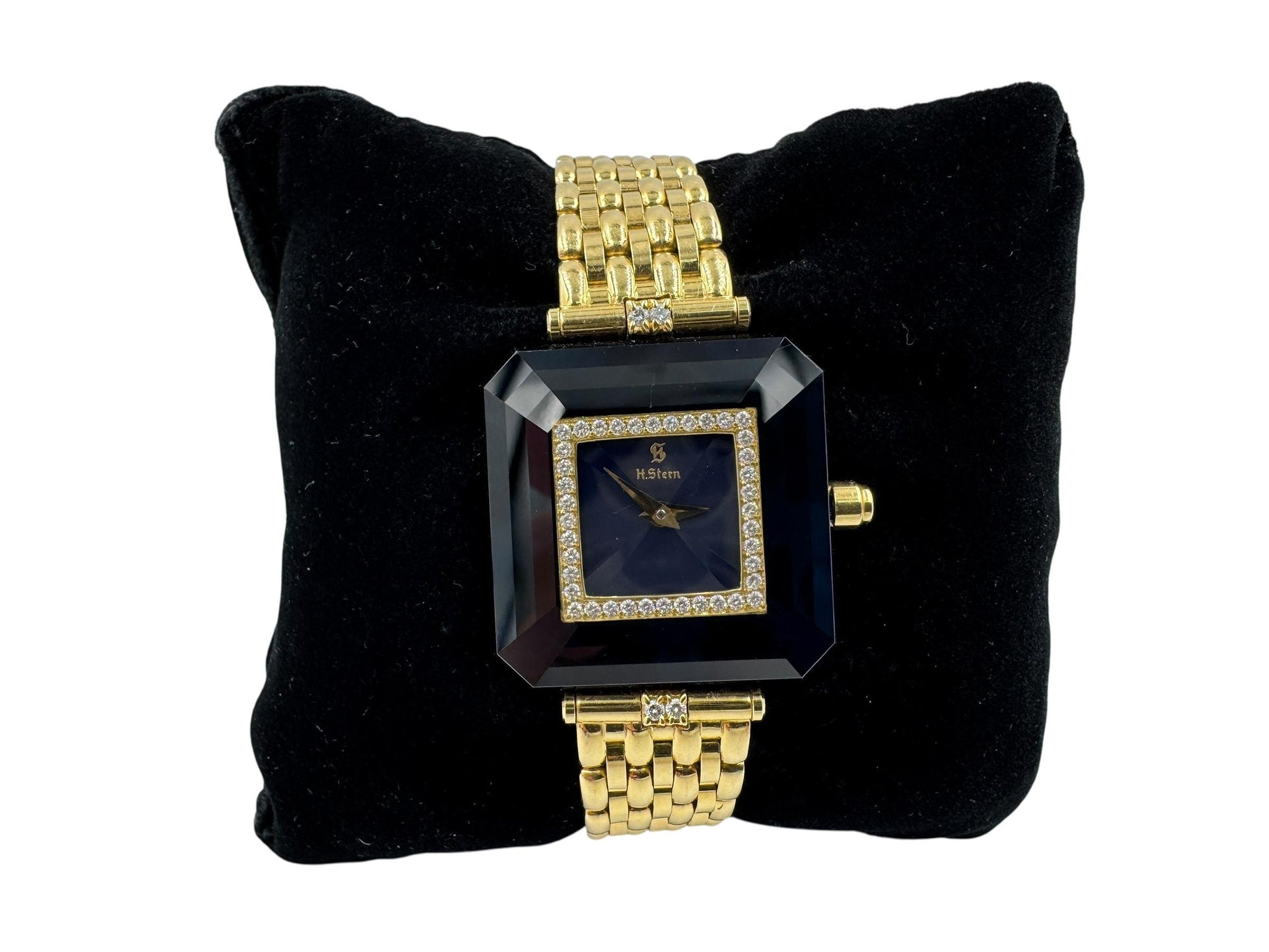 H. Stern 18k Gold Blue Sapphire and Diamond Watch