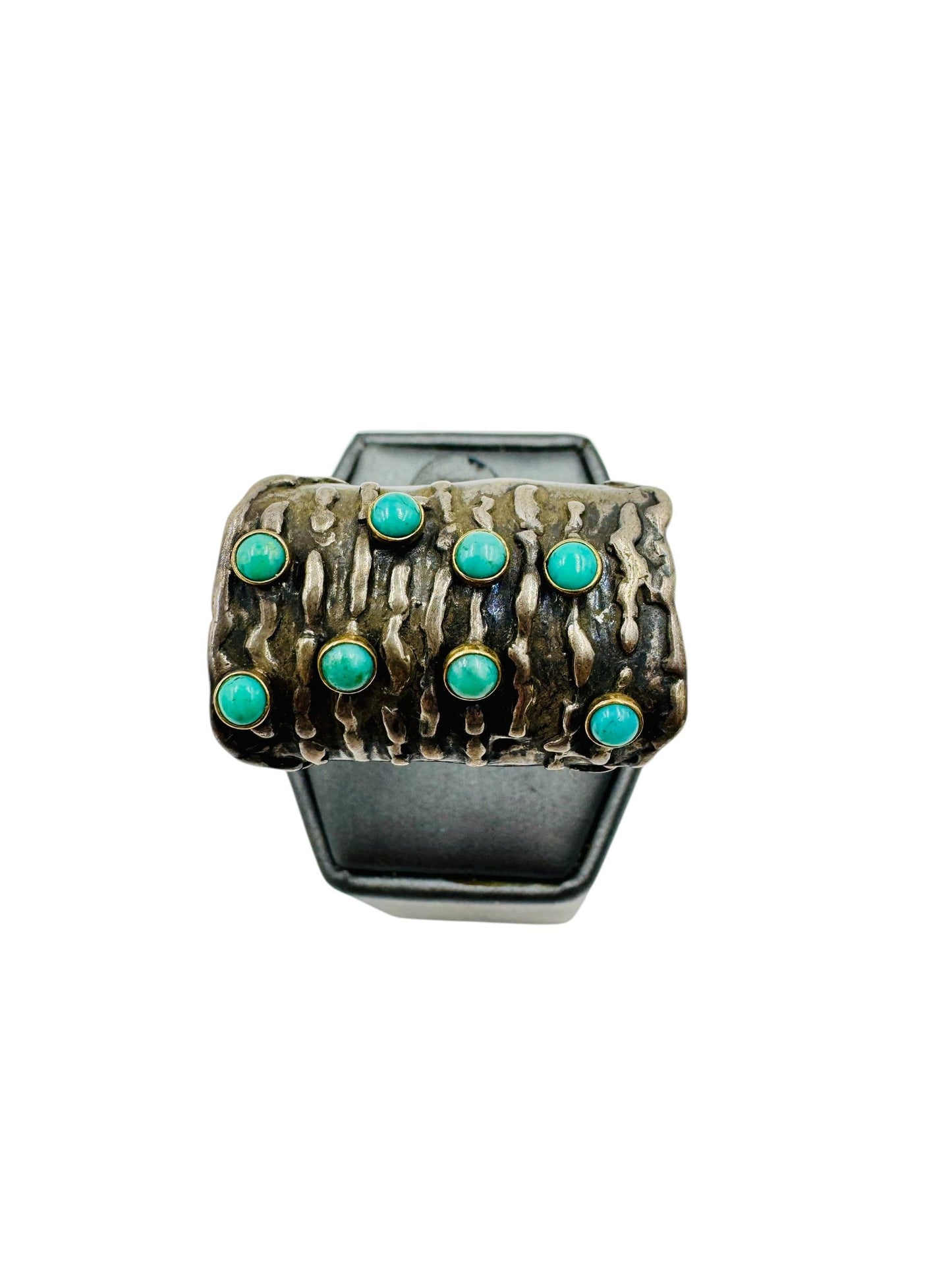 Zuni 14k Sterling Silver Turquoise Ring Native American