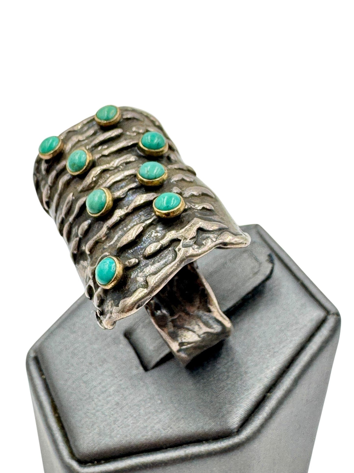 Zuni 14k Sterling Silver Turquoise Ring Native American