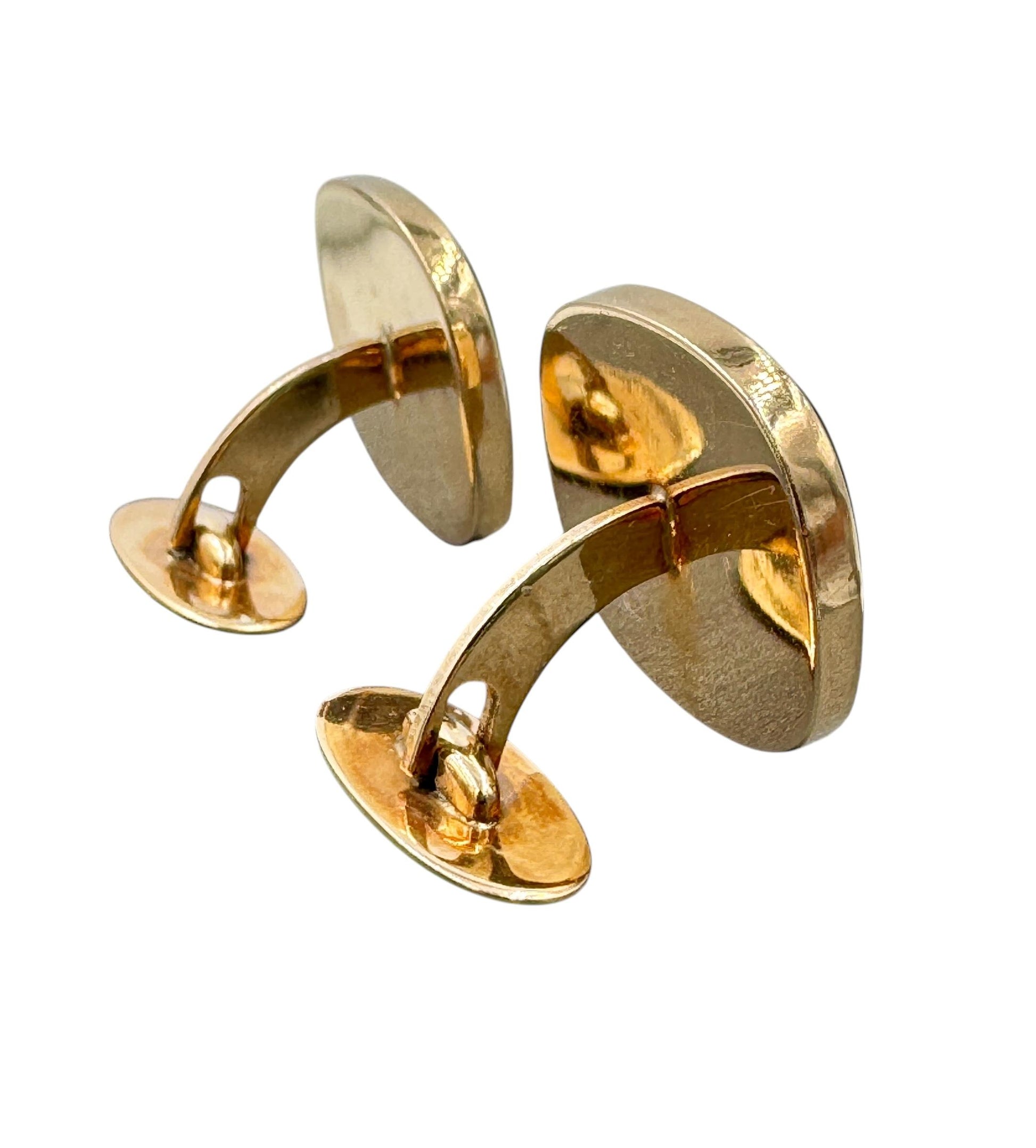 Art Deco 14k Gold Austrian Bloodstone Cufflinks