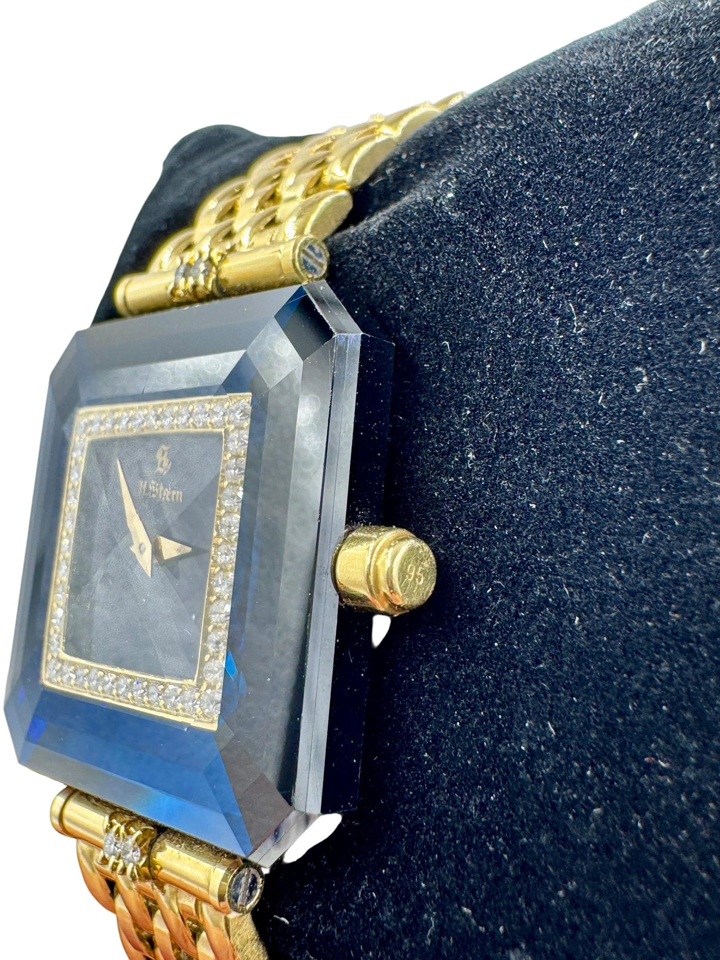 H. Stern 18k Gold Blue Sapphire and Diamond Watch