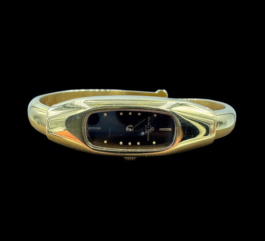 Rare Baume Mercier 18k Gold Quartz Bangle expandable Watch
