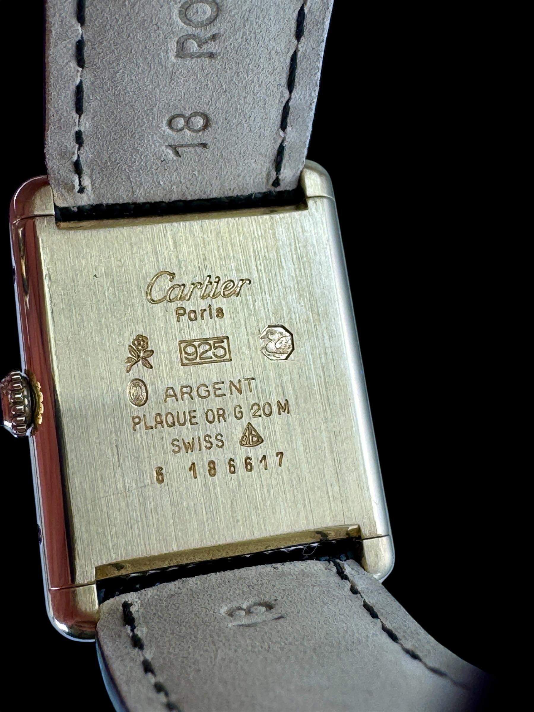 Cartier Must Tank Vermeil Case Manual Wind Womens Watch