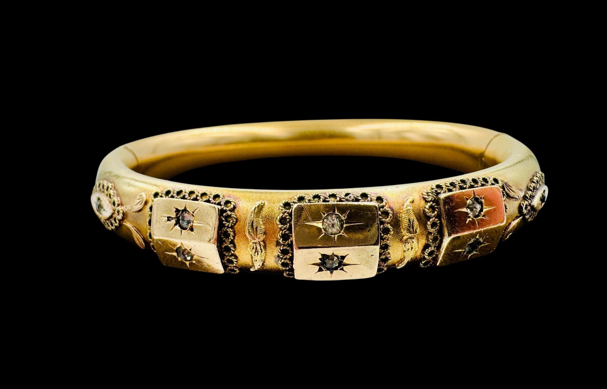 Antique Victorian Gold Filled Hinged bangle Bracelet