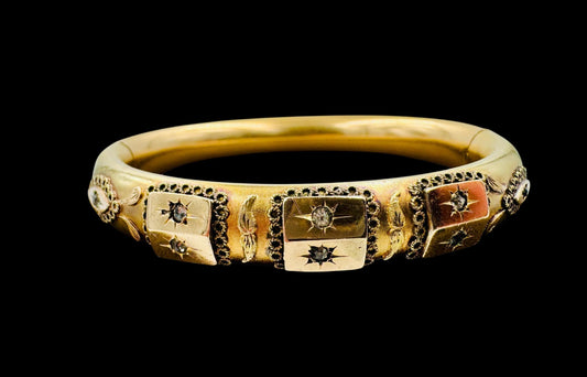 Antique Victorian Gold Filled Hinged bangle Bracelet