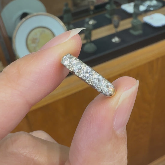 Vintage 1950's 5 Stone Diamond Band Ring 14k Gold