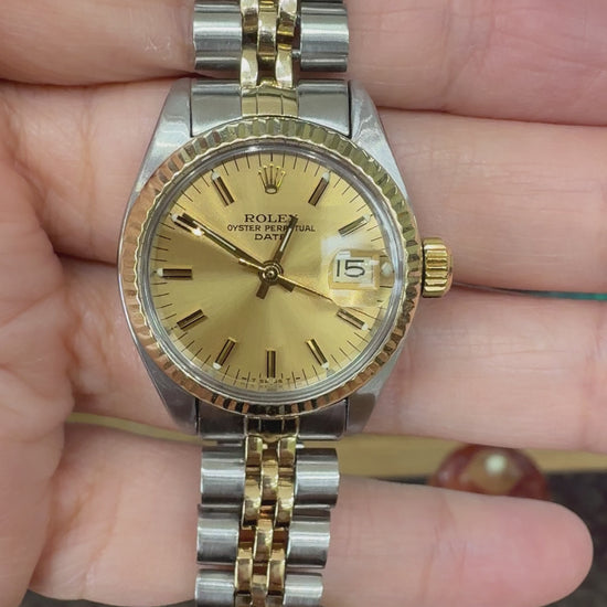 Vintage Rolex 26mm 14k/ Stainless Steel Two Tone Watch Ref: 6917