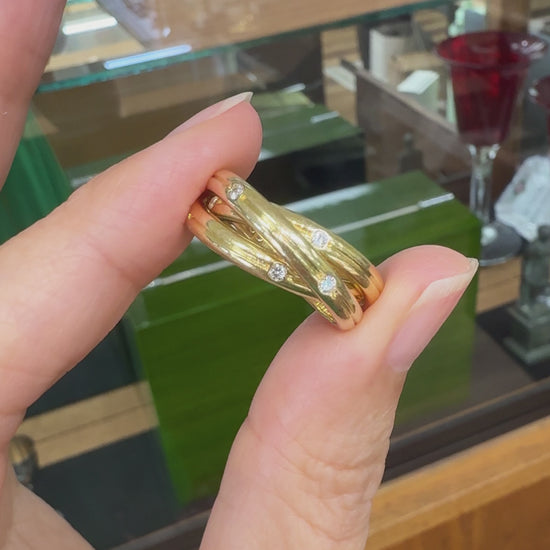 Cartier Constellation Trinity Rolling Band Ring 18k Yellow Gold