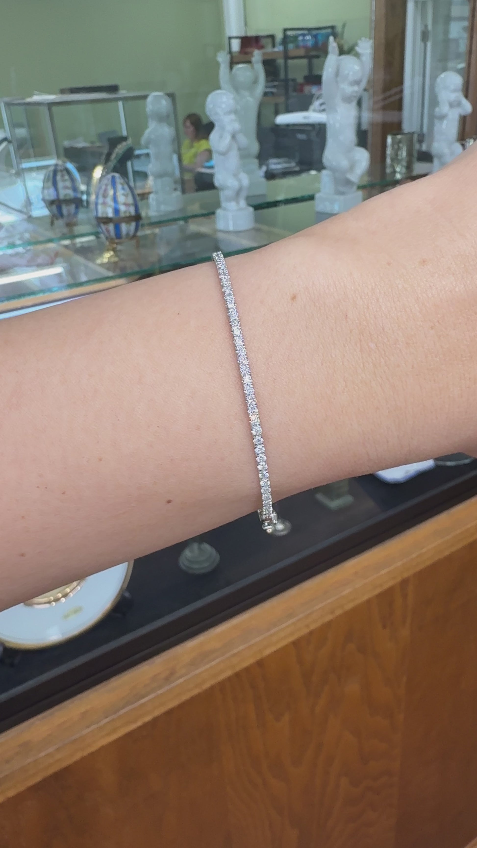 Diamond Half Bangle Bracelet 14k White Gold