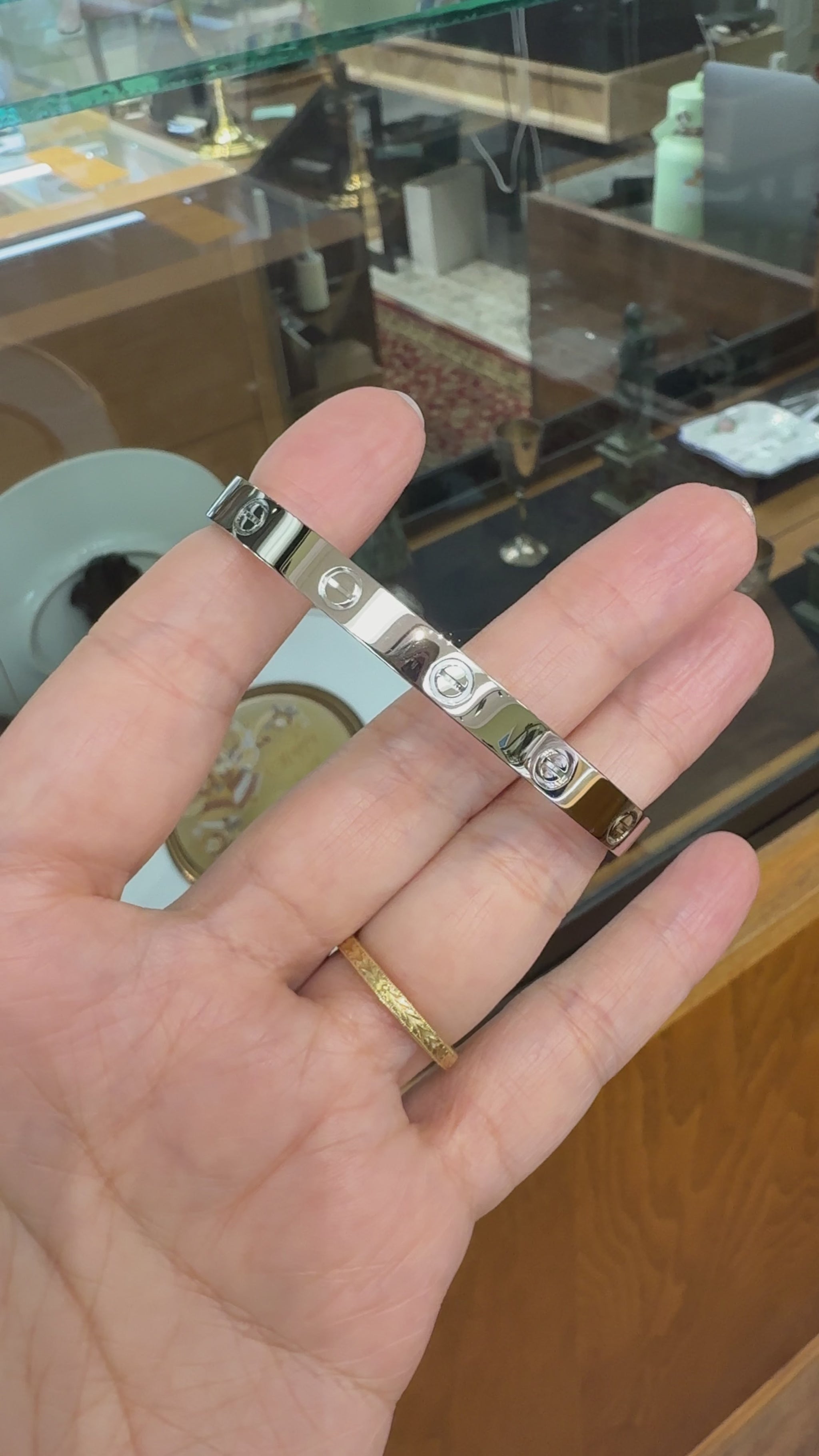 Cartier Love Cuff Bracelet 18k White Gold