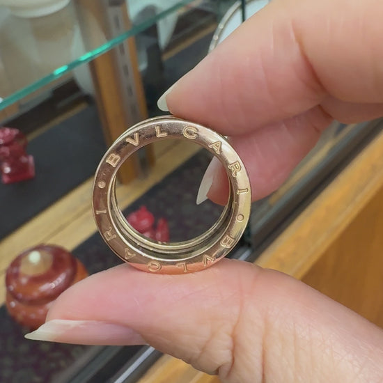 BVLGARI Bulgari B.zero1 Two-Band Ring 18k Rose Gold and Ceramic