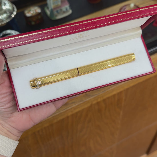 Must De Cartier Pen Vendome Trinity Ball Point 18k Gold Plated