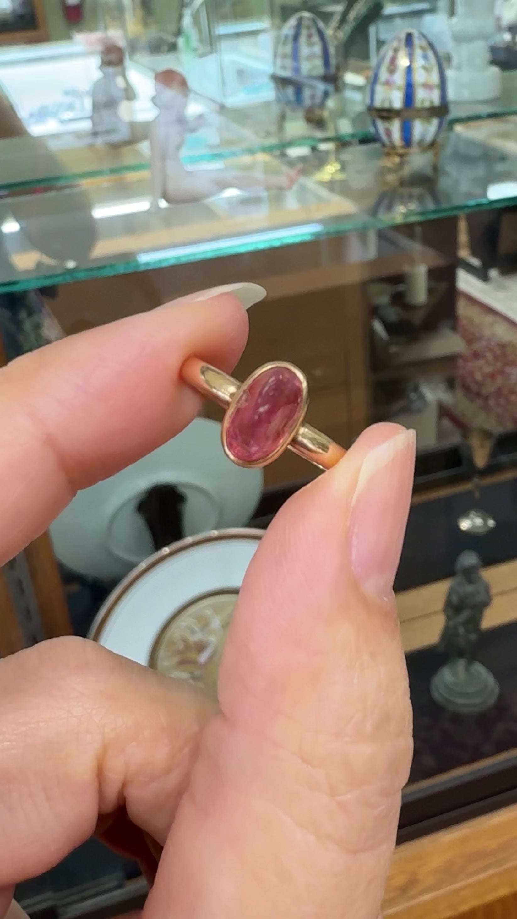 Antique 1910 Soviet Bullet Cut Tourmaline Ring 13k Yellow Gold