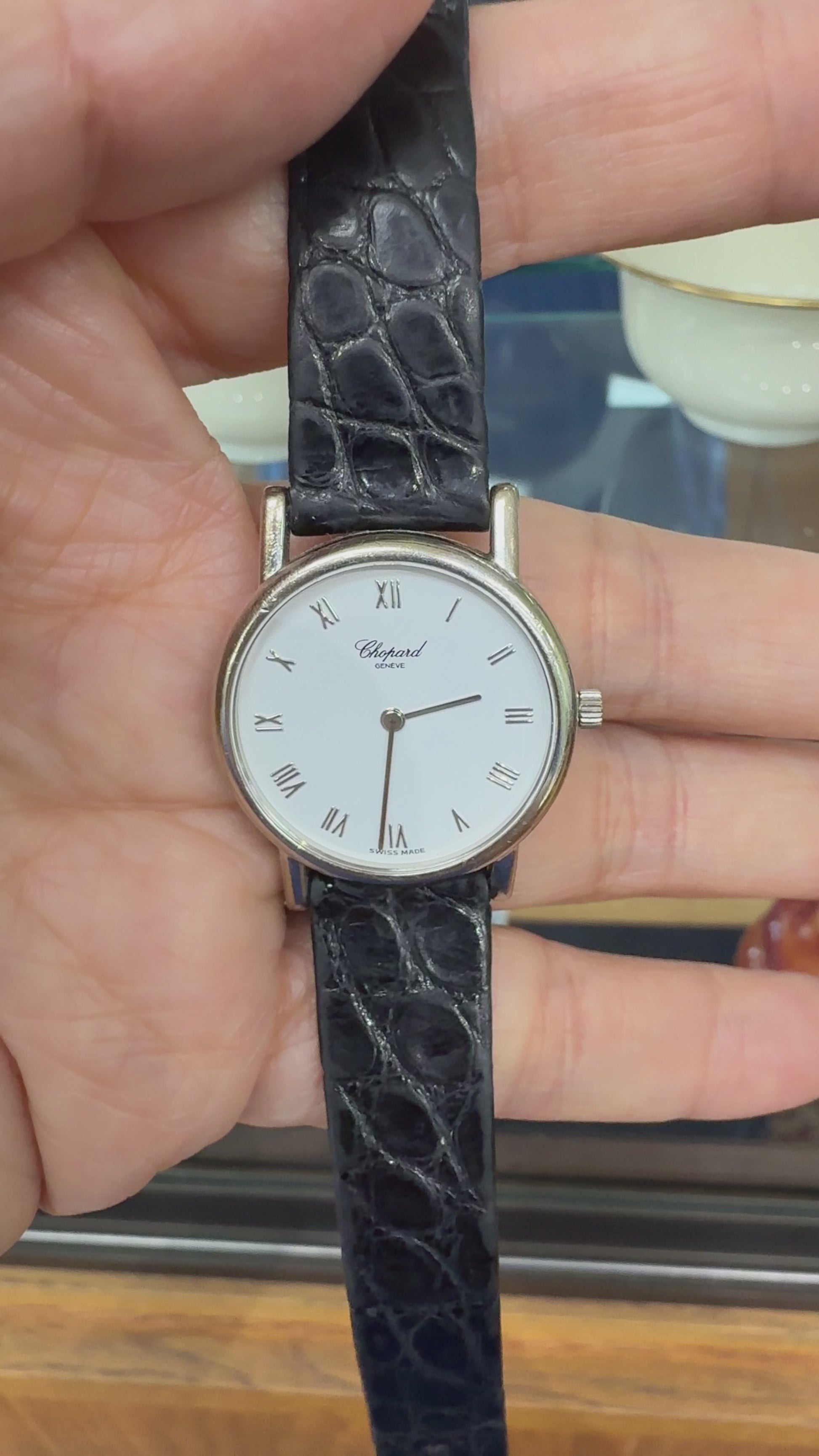 Classic Chopard 18k White Gold 26.5mm Watch with Papers
