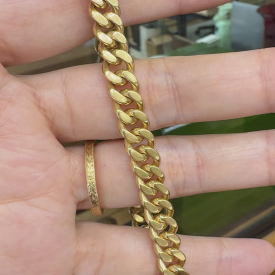 Vintage 1950's Portuguese Curb Link Bracelet 19k Yellow Gold
