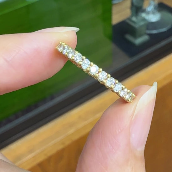 Estate Diamond Eternity Band 18k Yellow Gold