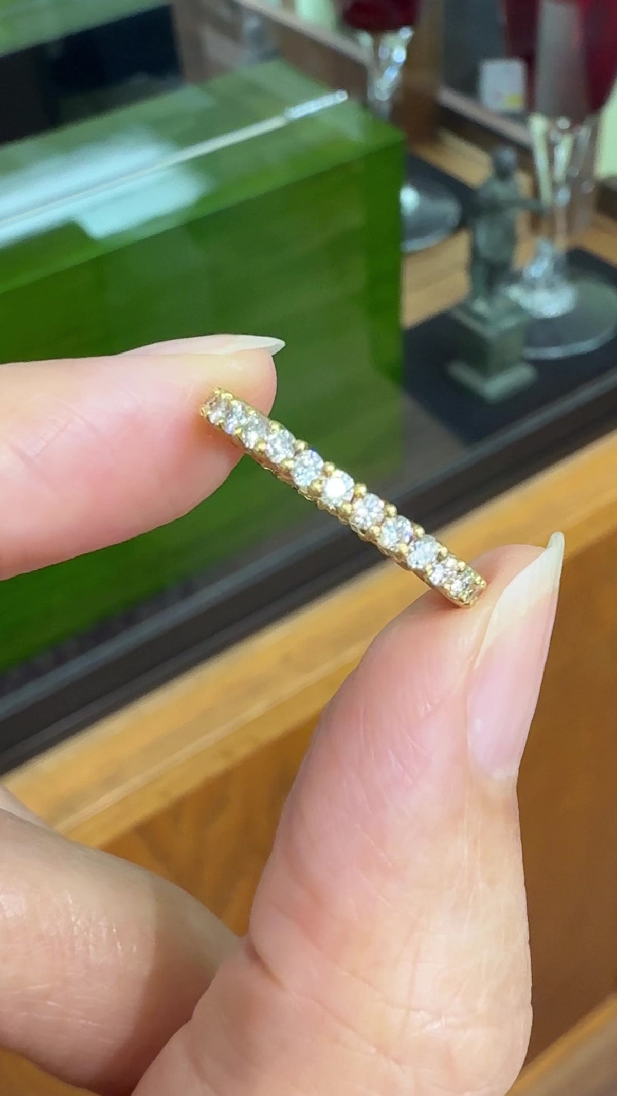 Estate Diamond Eternity Band 18k Yellow Gold