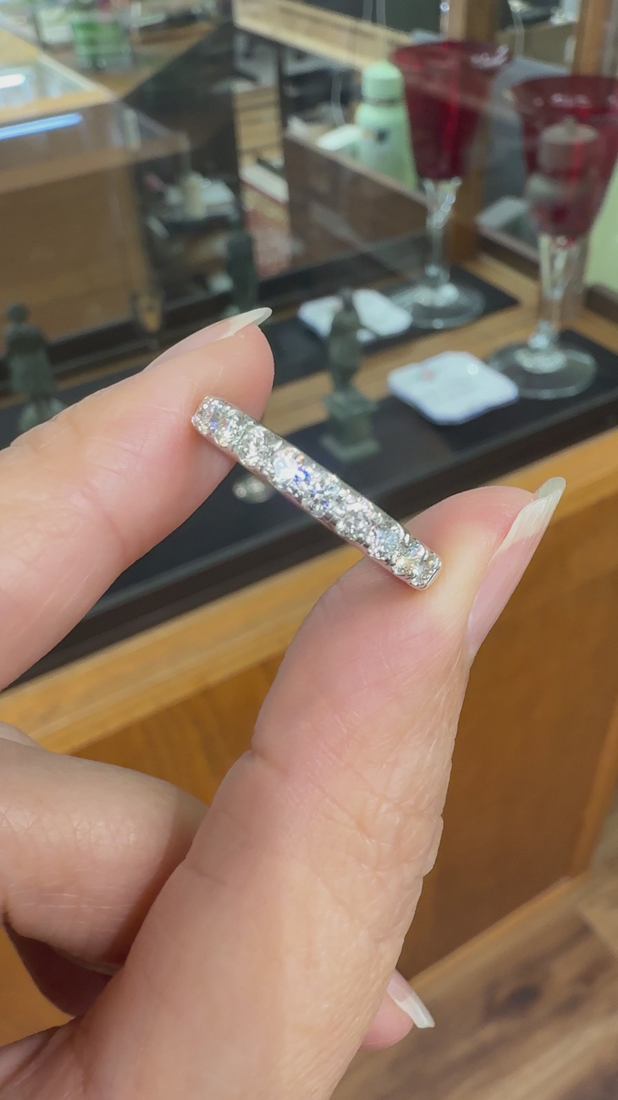 Estate Platinum Diamond Band Ring .70ctw