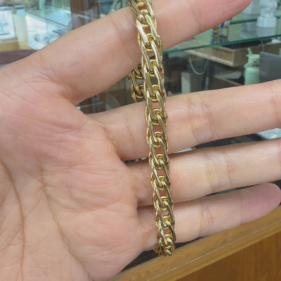 1980's Unoaerre Gold Link Bracelet 14k Yellow Gold