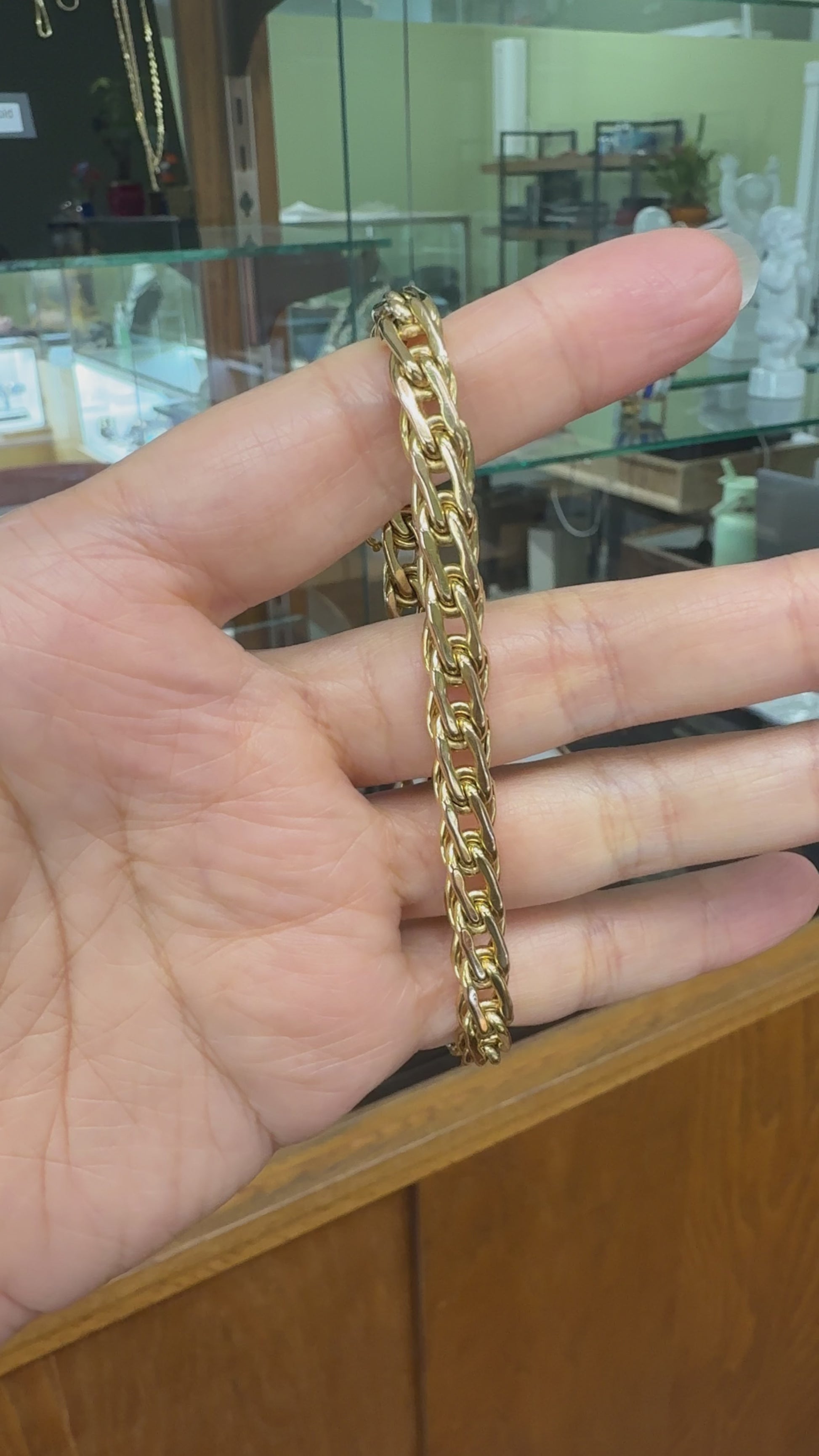 1980's Unoaerre Gold Link Bracelet 14k Yellow Gold
