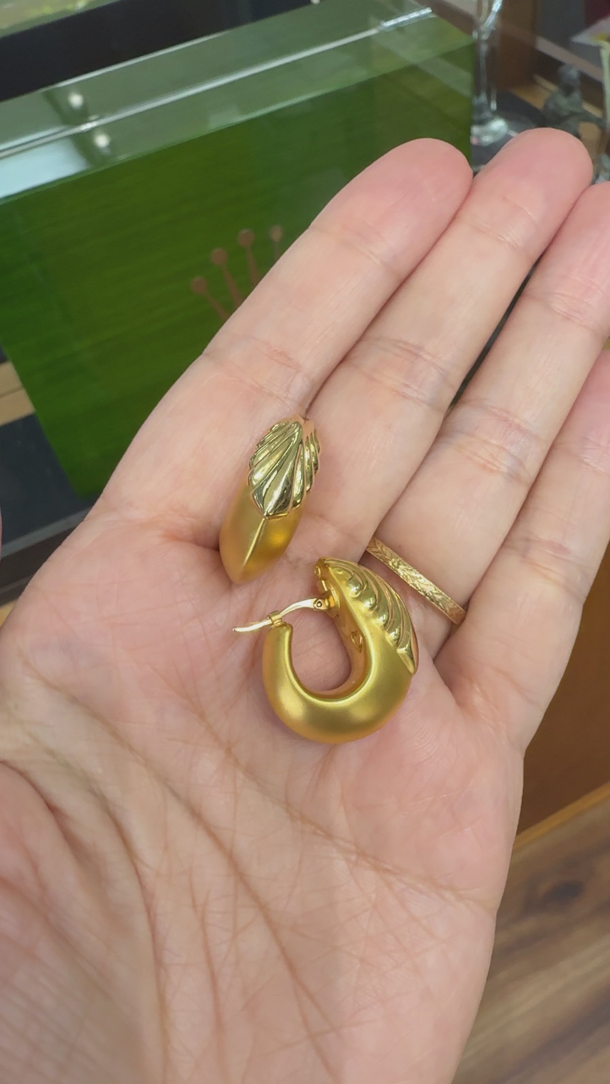 Charles Garnier Puffy Sculptural Hoop Earrings 18k Yellow Gold