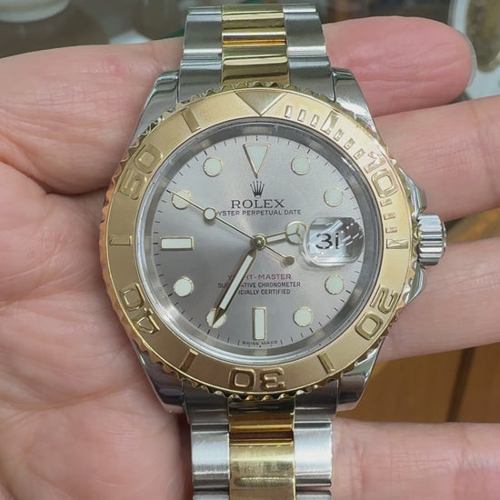 Rolex Yacht-Master 40mm Slate Gray Two-Tone 18K and Steel Watch 16623 Full Set