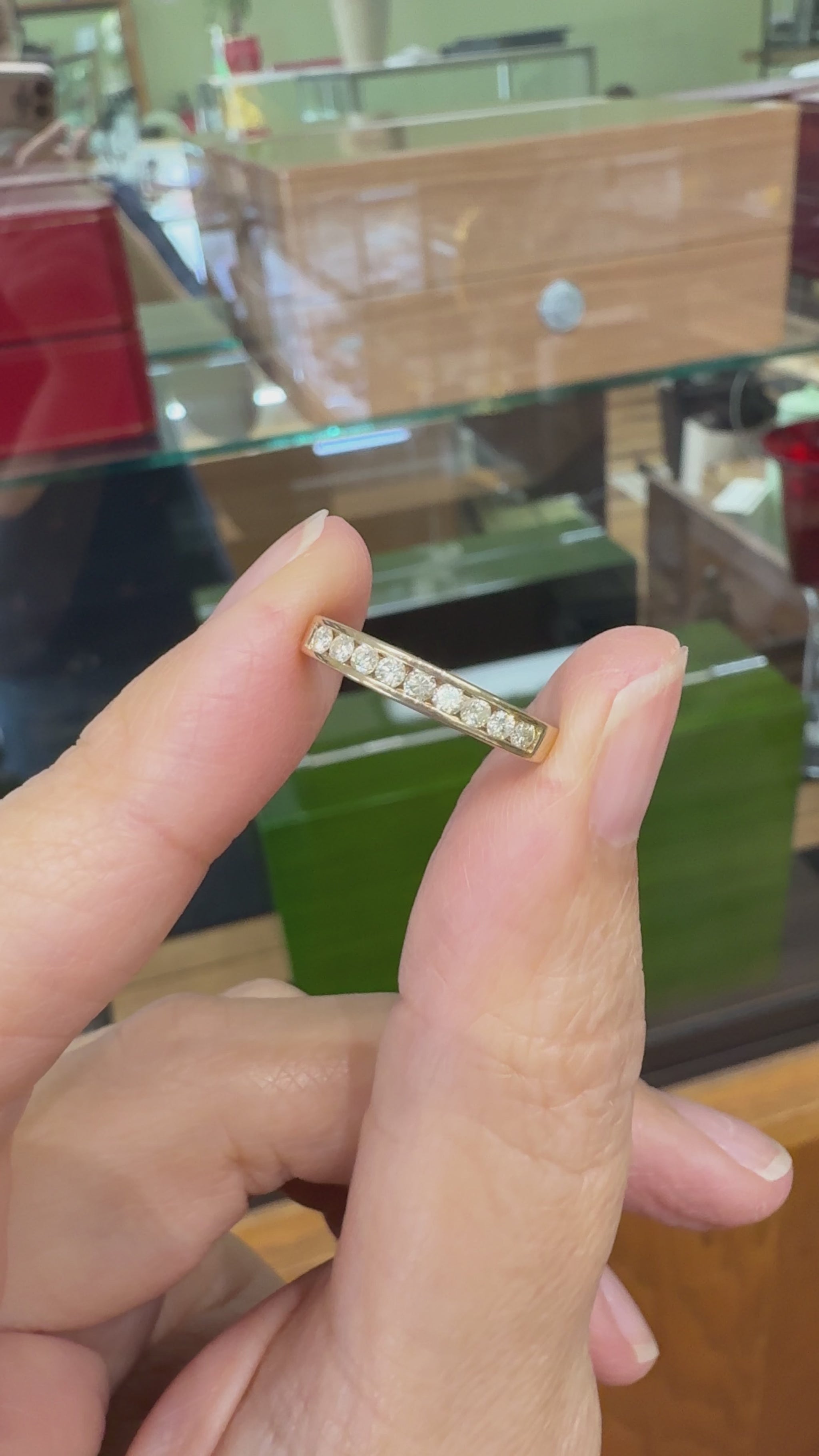 Channel Set Diamond Band Ring 14k White Gold